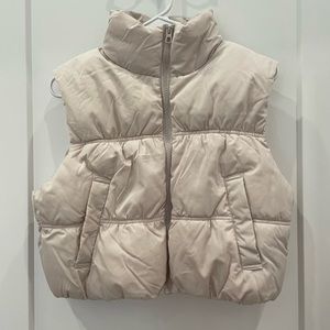 H&M Crop Puffer Vest, cream size S